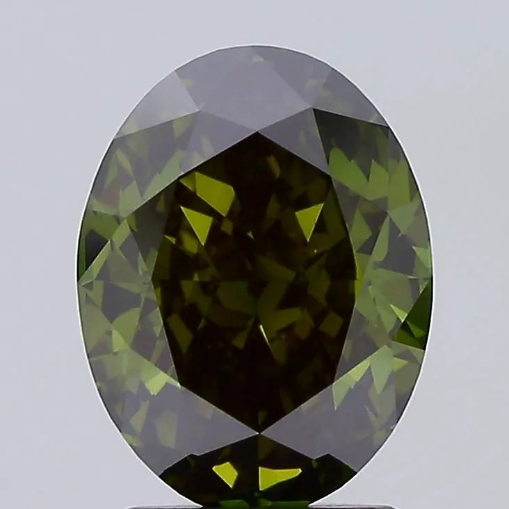 2.43ct Oval Lab Grown Diamond (Colour Fancy Deep Green, Clarity VS1, IGI Certified)