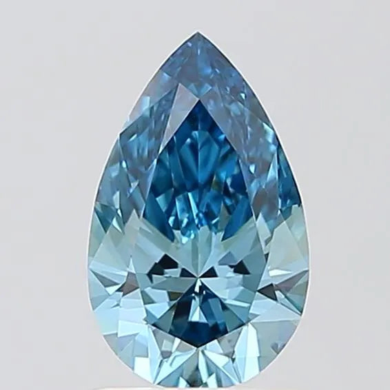 1.06ct Pear Lab Grown Diamond (Colour Fancy Vivid Blue, Clarity VVS2, IGI Certified)
