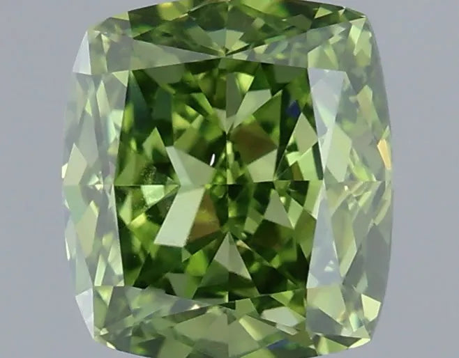 1.00ct Cushion modified Lab Grown Diamond (Colour Fancy Vivid Green, Clarity VS1, IGI Certified)