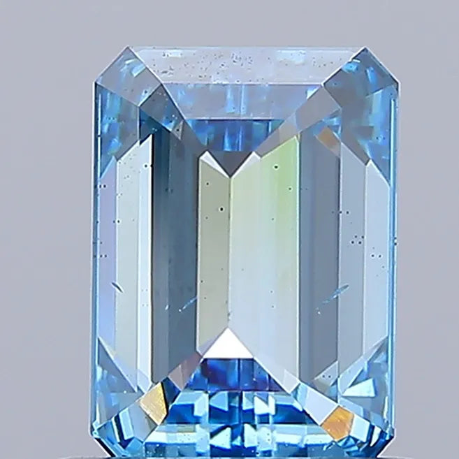 1.00ct Emerald Lab Grown Diamond (Colour Fancy Vivid Blue, Clarity SI1, IGI Certified)