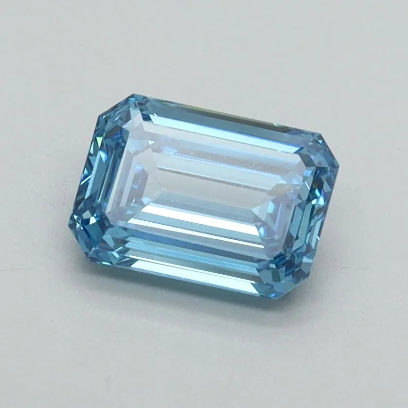1.00ct Emerald Lab Grown Diamond (Colour Fancy Vivid Blue, Clarity VVS2, IGI Certified)