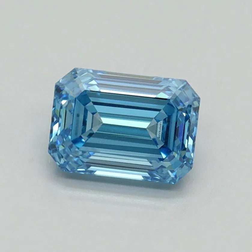 1.00ct Emerald Lab Grown Diamond (Colour Fancy Vivid Blue, Clarity VVS2, IGI Certified)