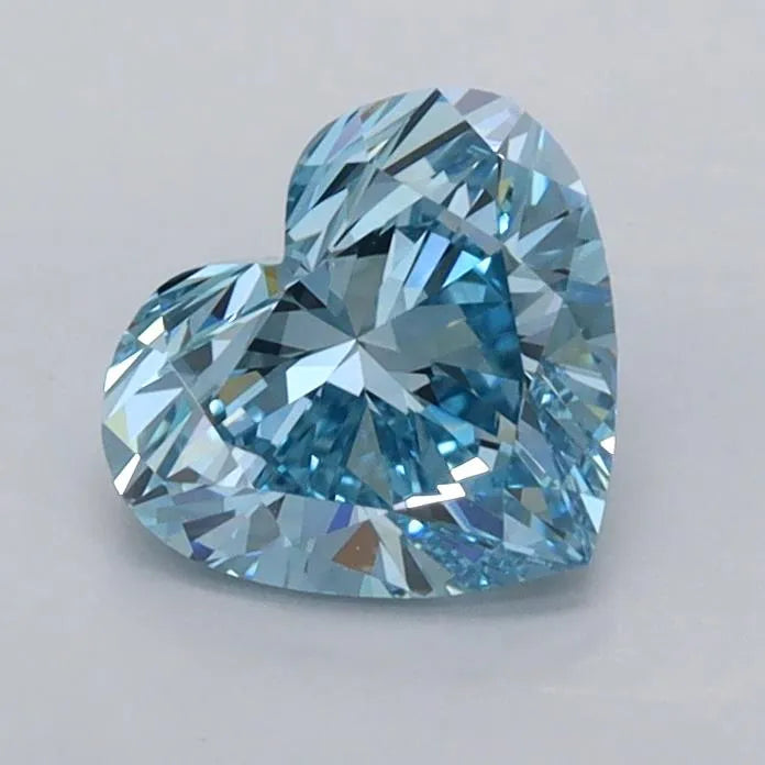 1.00ct Heart Lab Grown Diamond (Colour Fancy Vivid Blue, Clarity VVS1, IGI Certified)