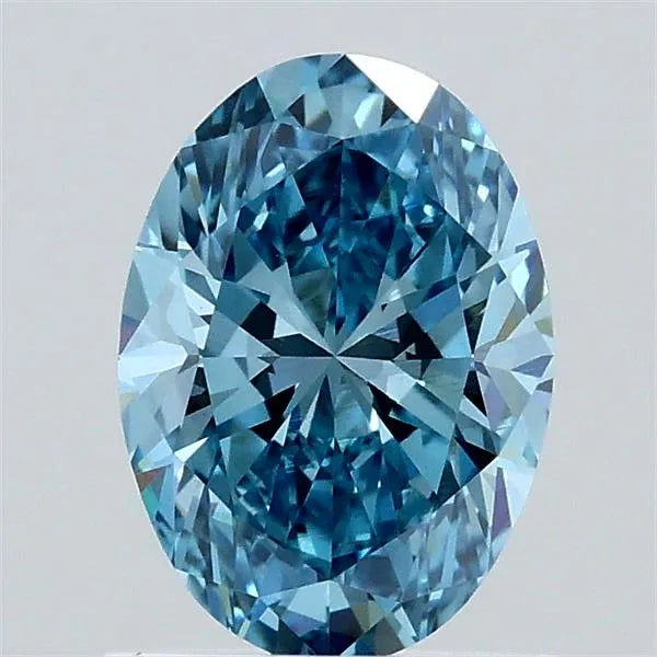 1.00ct Oval Lab Grown Diamond (Colour Fancy Vivid Blue, Clarity VS1, IGI Certified)