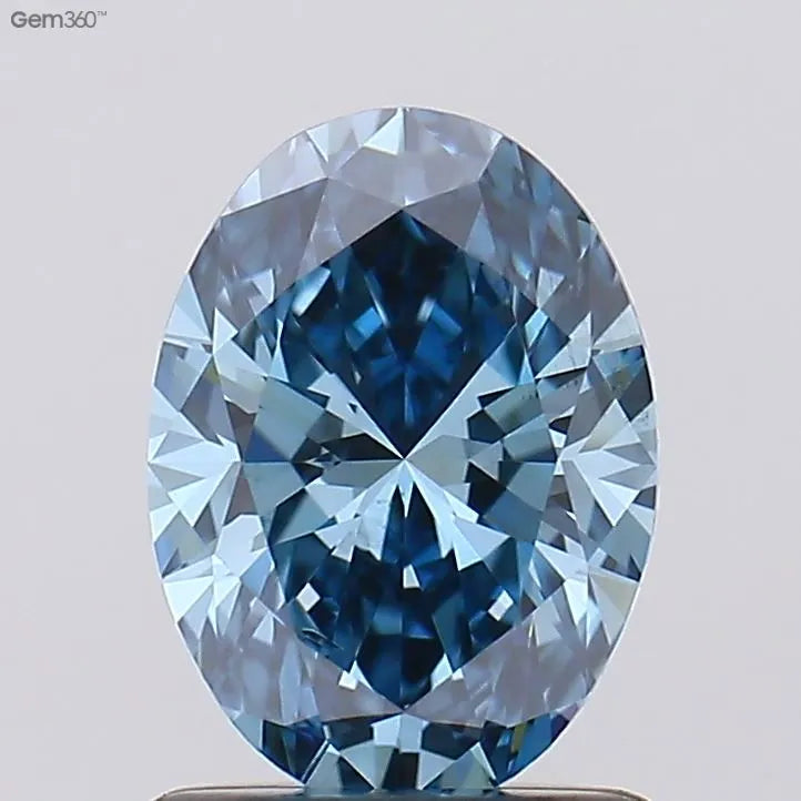 1.00ct Oval Lab Grown Diamond (Colour Fancy Vivid Blue, Clarity VS2, IGI Certified)