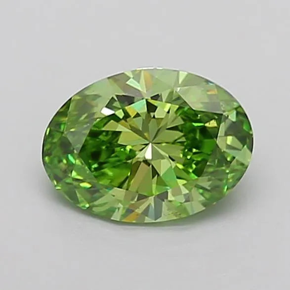 1.00ct Oval Lab Grown Diamond (Colour Fancy Vivid Green, Clarity VS2, IGI Certified)