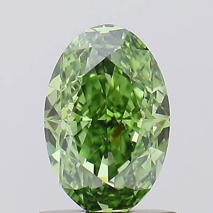 1.00ct Oval Lab Grown Diamond (Colour Fancy Vivid Green, Clarity VVS1, IGI Certified)