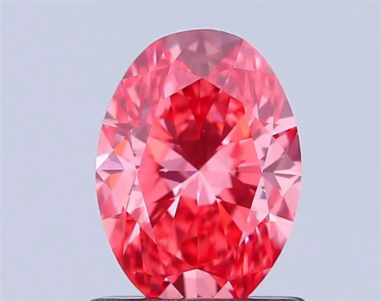 1.00ct Oval Lab Grown Diamond (Colour Fancy Vivid Pink, Clarity VVS1, IGI Certified)