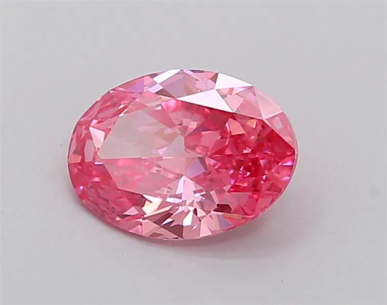 1.00ct Oval Lab Grown Diamond (Colour Fancy Vivid Pink, Clarity VVS2, IGI Certified)