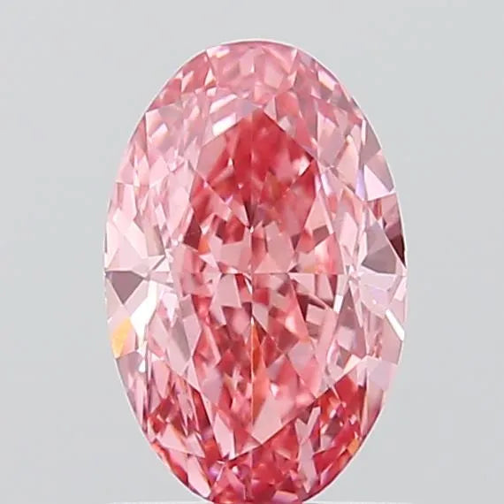 1.00ct Oval Lab Grown Diamond (Colour Fancy Vivid Pink, Clarity VVS2, IGI Certified)