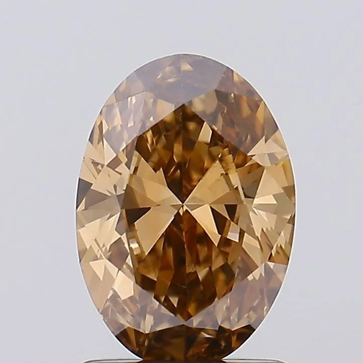 1.00ct Oval Lab Grown Diamond (Colour Fancy Yellowish Brown, Clarity VVS2, IGI Certified)