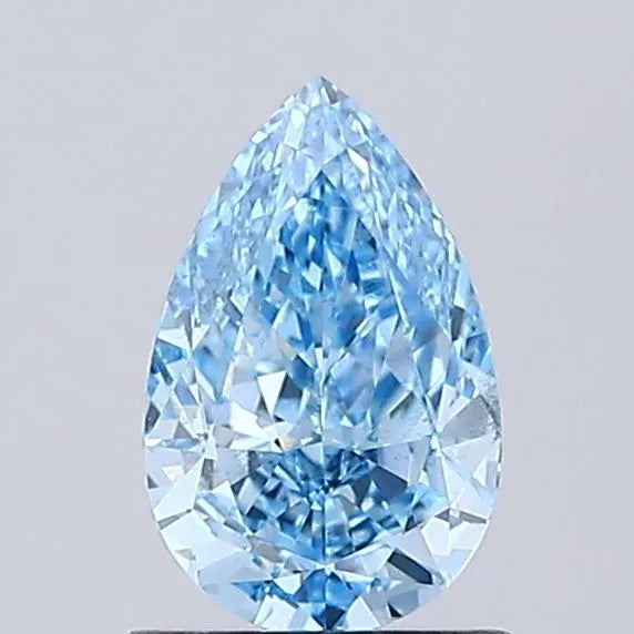 1.00ct Pear Lab Grown Diamond (Colour Fancy Vivid Blue, Clarity VS2, IGI Certified)