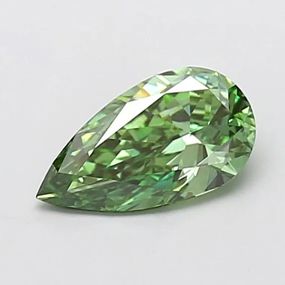 1.00ct Pear Lab Grown Diamond (Colour Fancy Vivid Green, Clarity VS1, IGI Certified)