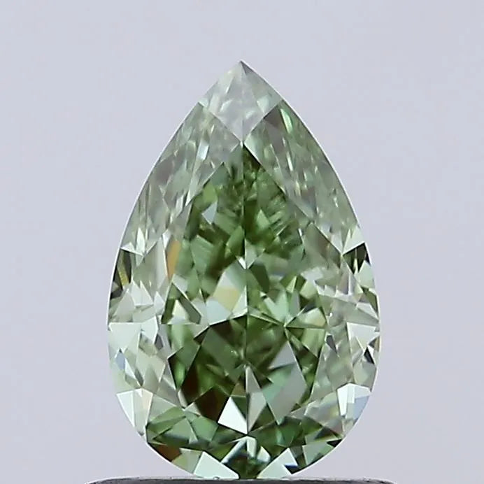 1.00ct Pear Lab Grown Diamond (Colour Fancy Vivid Green, Clarity VVS2, IGI Certified)