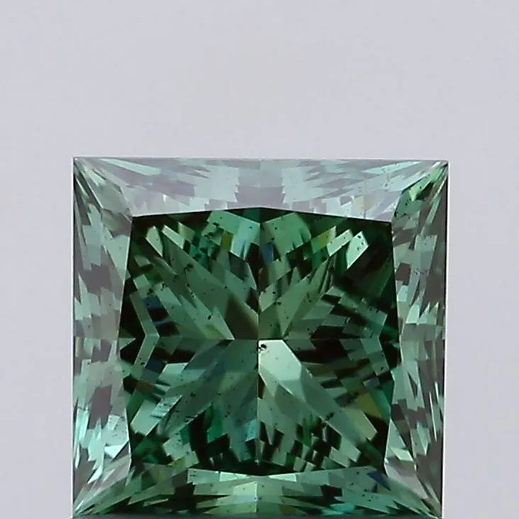 1.00ct Princess Lab Grown Diamond (Colour Fancy Deep Green, Clarity SI1, IGI Certified)