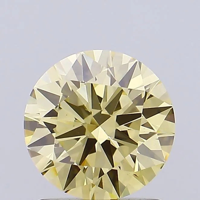 1.00ct Round Lab Grown Diamond (Colour Fancy Brownish Yellow, Clarity VS1, Cut ID, IGI Certified)