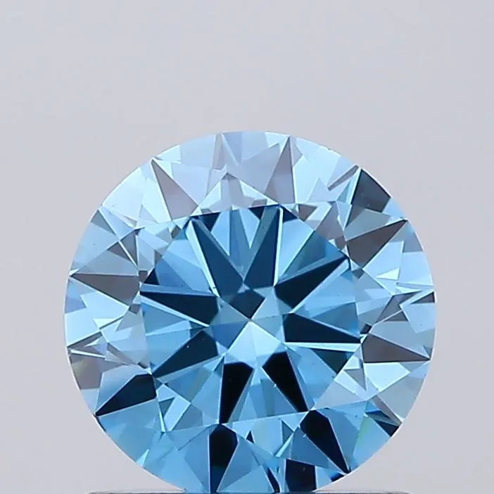 1.00ct Round Lab Grown Diamond (Colour Fancy Vivid Blue, Clarity VS1, Cut EX, IGI Certified)