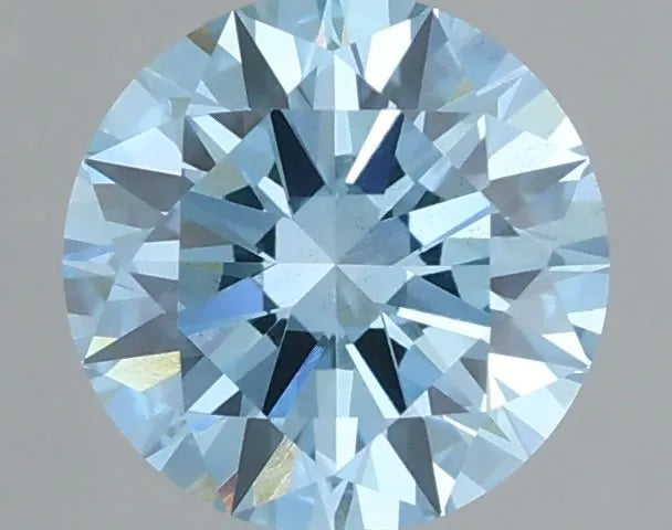 1.00ct Round Lab Grown Diamond (Colour Fancy Vivid Blue, Clarity VS2, Cut EX, IGI Certified)