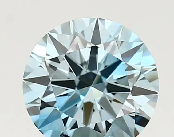 1.00ct Round Lab Grown Diamond (Colour Fancy Vivid Blue, Clarity VS2, Cut ID, IGI Certified)