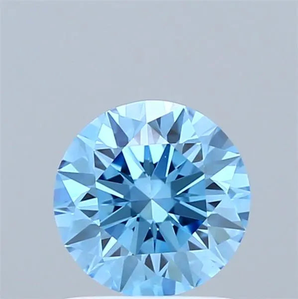1.00ct Round Lab Grown Diamond (Colour Fancy Vivid Blue, Clarity VVS2, Cut ID, IGI Certified)