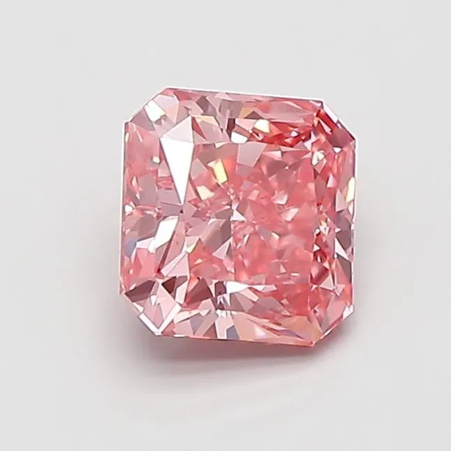 1.00ct Square radiant Lab Grown Diamond (Colour Fancy Vivid Pink, Clarity VS1, IGI Certified)