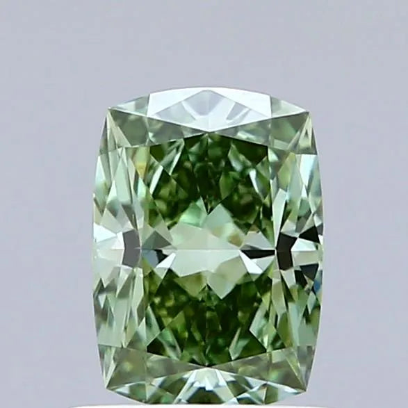 1.01ct Cushion modified Lab Grown Diamond (Colour Fancy Vivid Green, Clarity VVS1, IGI Certified)