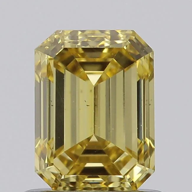 1.01ct Emerald Lab Grown Diamond (Colour Fancy Yellow, Clarity SI1, IGI Certified)