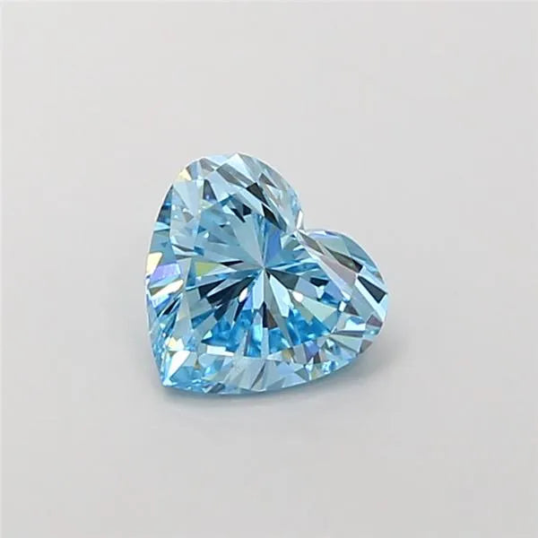 1.01ct Heart Lab Grown Diamond (Colour Fancy Vivid Blue, Clarity VS2, IGI Certified)