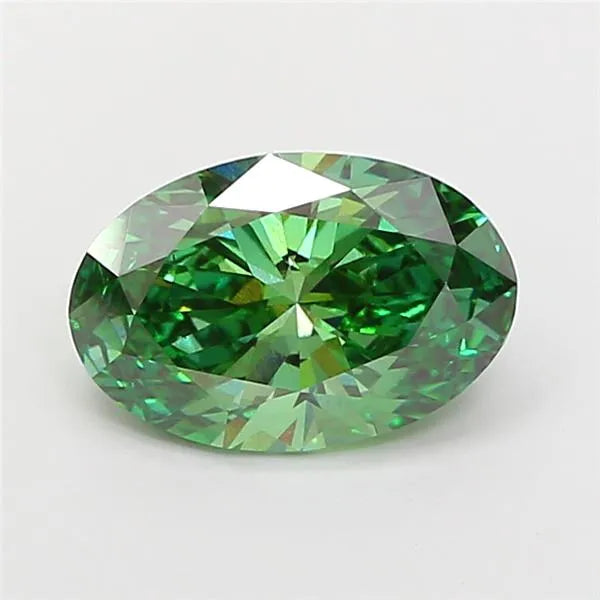 1.01ct Oval Lab Grown Diamond (Colour Fancy Vivid Green, Clarity VS2, IGI Certified)