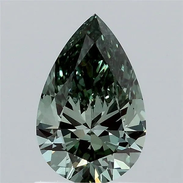 1.01ct Pear Lab Grown Diamond (Colour Fancy Vivid Green, Clarity VS1, IGI Certified)