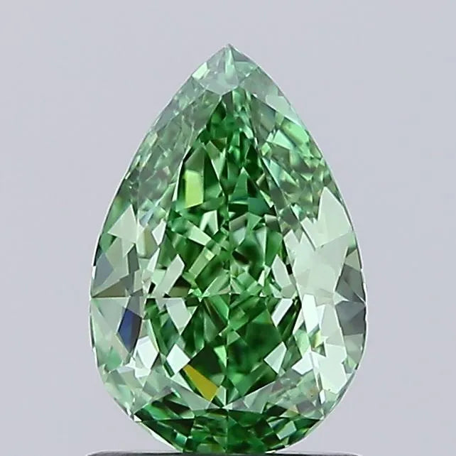 1.01ct Pear Lab Grown Diamond (Colour Fancy Vivid Green, Clarity VVS2, IGI Certified)