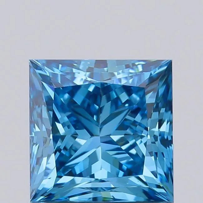 1.01ct Princess Lab Grown Diamond (Colour Fancy Vivid Blue, Clarity VS2, IGI Certified)