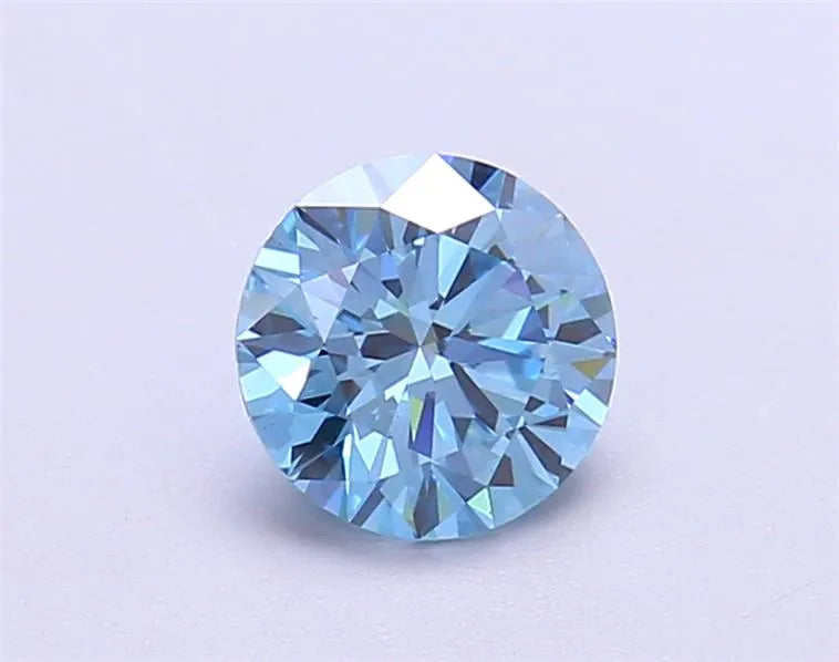 1.01ct Round Lab Grown Diamond (Colour Fancy Vivid Blue, Clarity VS2, Cut ID, IGI Certified)