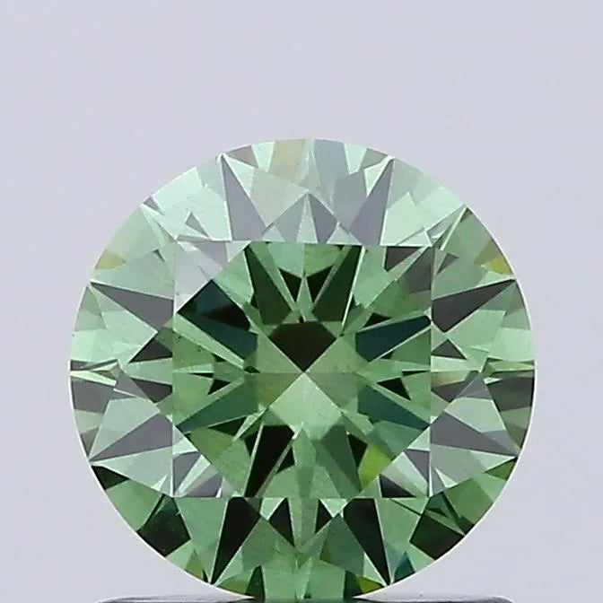 1.01ct Round Lab Grown Diamond (Colour Fancy Vivid Green, Clarity VS2, Cut ID, IGI Certified)