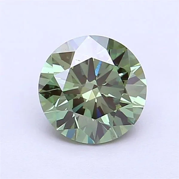 1.01ct Round Lab Grown Diamond (Colour Fancy Vivid Green, Clarity VVS2, Cut ID, IGI Certified)