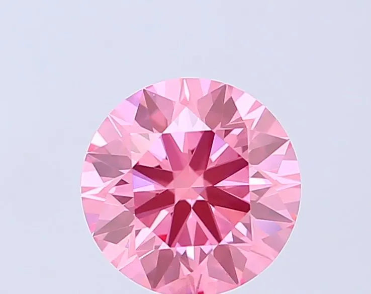 1.01ct Round Lab Grown Diamond (Colour Fancy Vivid Pink, Clarity VVS2, Cut ID, IGI Certified)