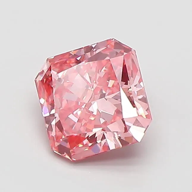 1.01ct Square radiant Lab Grown Diamond (Colour Fancy Vivid Pink, Clarity VS1, IGI Certified)