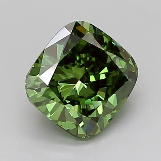 1.02ct Cushion modified Lab Grown Diamond (Colour Fancy Vivid Green, Clarity VS2, IGI Certified)