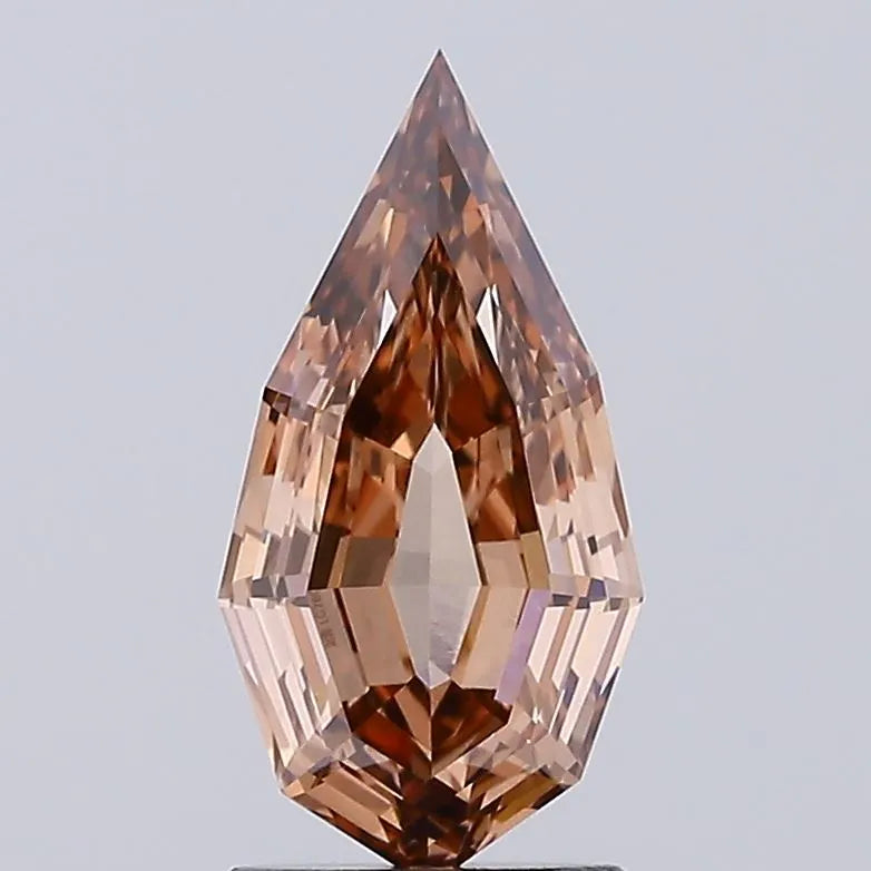 1.02ct Heart Lab Grown Diamond (Colour Fancy Brown, Clarity VVS2, IGI Certified)
