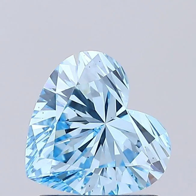 1.02ct Heart Lab Grown Diamond (Colour Fancy Vivid Blue, Clarity VS2, IGI Certified)
