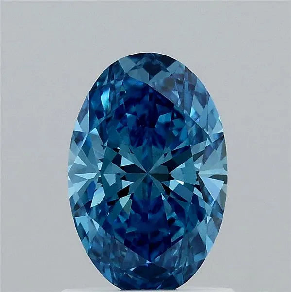 1.02ct Oval Lab Grown Diamond (Colour Fancy Vivid Blue, Clarity VS1, IGI Certified)