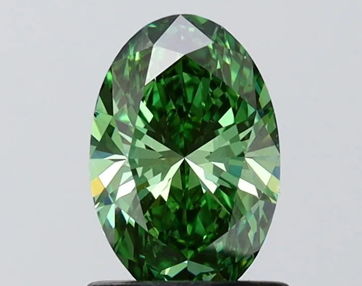 1.02ct Oval Lab Grown Diamond (Colour Fancy Vivid Green, Clarity VS1, IGI Certified)