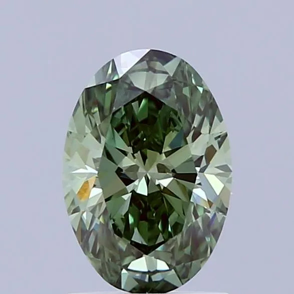 1.02ct Oval Lab Grown Diamond (Colour Fancy Vivid Green, Clarity VVS2, IGI Certified)