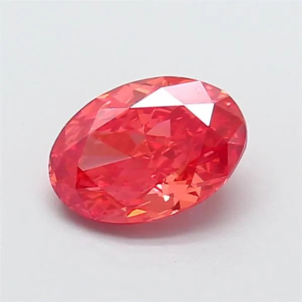 1.02ct Oval Lab Grown Diamond (Colour Fancy Vivid Pinkish Orange, Clarity VVS2, IGI Certified)