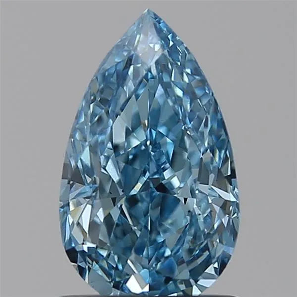 1.02ct Pear Lab Grown Diamond (Colour Fancy Vivid Blue, Clarity VS2, IGI Certified)