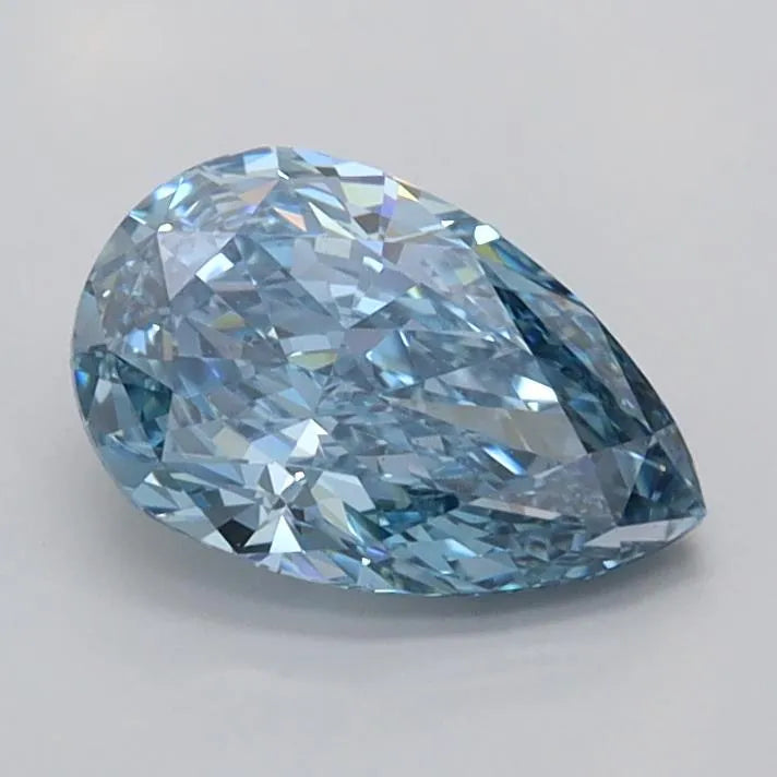 1.02ct Pear Lab Grown Diamond (Colour Fancy Vivid Blue, Clarity VVS1, IGI Certified)