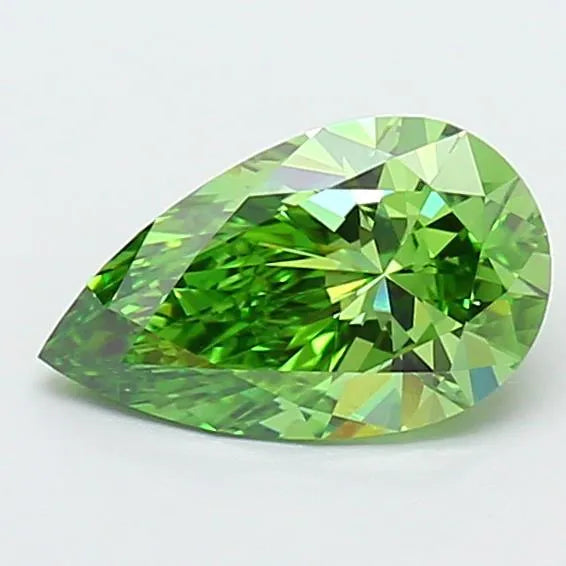1.02ct Pear Lab Grown Diamond (Colour Fancy Vivid Green, Clarity VVS2, IGI Certified)