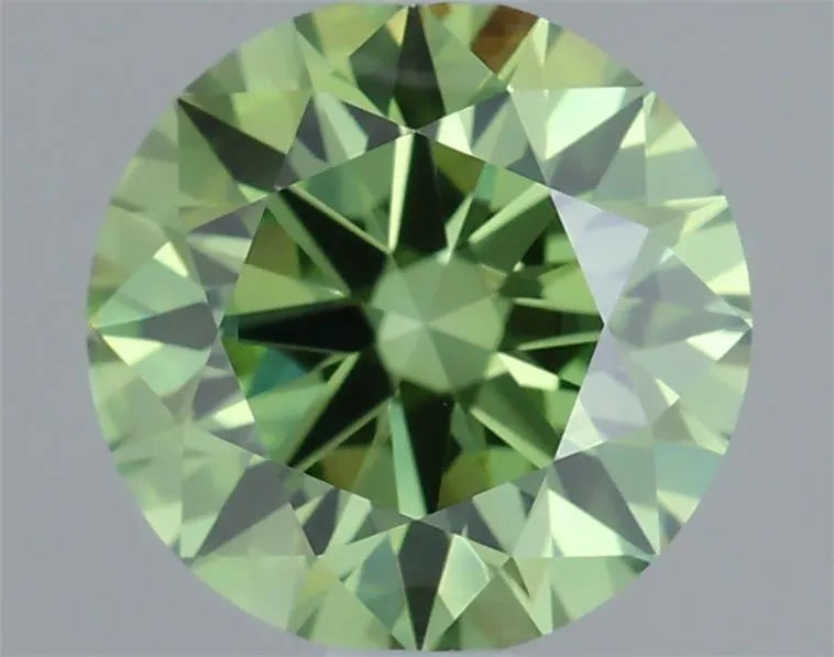 1.02ct Round Lab Grown Diamond (Colour Fancy Vivid Green, Clarity VVS1, Cut EX, IGI Certified)