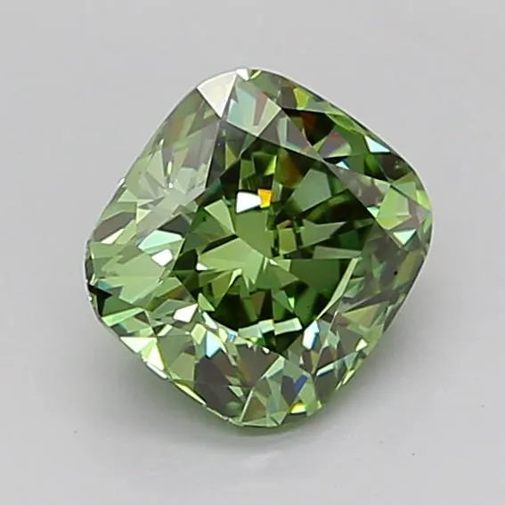 1.03ct Cushion modified Lab Grown Diamond (Colour Fancy Vivid Green, Clarity VS1, IGI Certified)