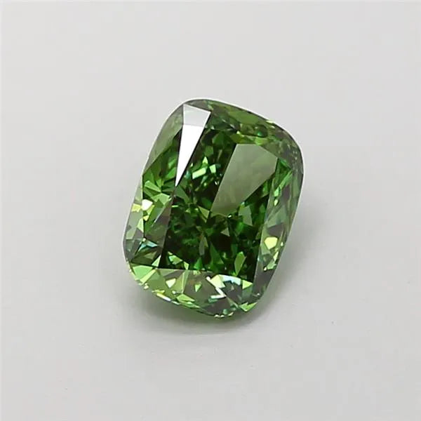 1.03ct Cushion modified Lab Grown Diamond (Colour Fancy Vivid Green, Clarity VVS2, IGI Certified)